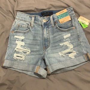 Aeropostale High Rise Midi Denim Shorts